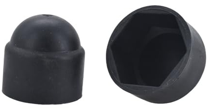 M4-M24 Schwarz Weiß PE Schutzabdeckung Überwurfmutter Dome Socket Hex Acorn Kunststoff Sechskantschrauben Mutter for Autorad Außendekoration(Black,M6x10x14 (50Pcs))