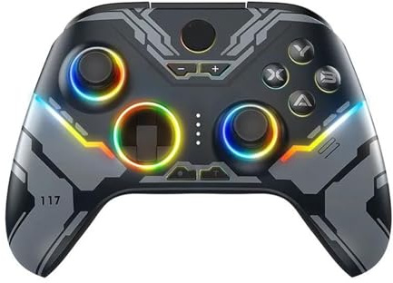 Wireless PC Gamepad, Bluetooth Joystick Controller for PC Windows, Ni&nt&en&do Sw&it&ch, Android/iOS, RGB, Ha&ll Effect(X15)