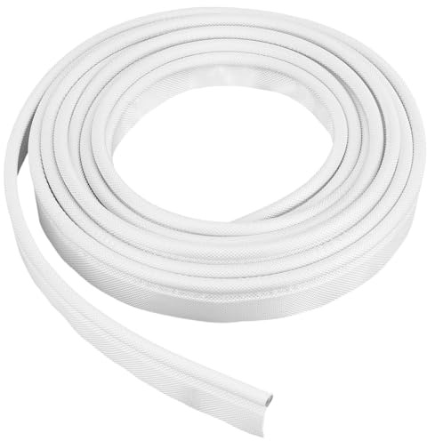 BENECREAT 5m/5.5 Yards White Awning Rail Piping, 8mm Double Flap Awning Tent Piping Insert with Solid PVC Core for Rv, Tarps, Camping Tent Accessories (8mm Built-in Card Strip)