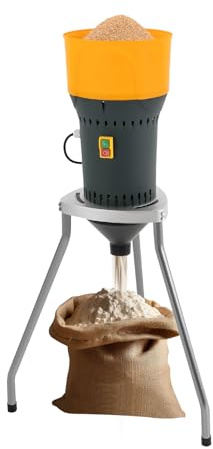 Macinino elettrico per cereali, 6,5 l, 1000 W, 300 kg/h, tritatutto con 5 setacci per macina e mangimi