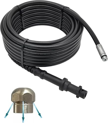 50 Meter M&M Smartek Rohrreinigungsschlauch für/kompatibel zu Kärcher Home K2 K3-K7 ROHRREINIGUNGSSET Spirale (Rakentendüse)
