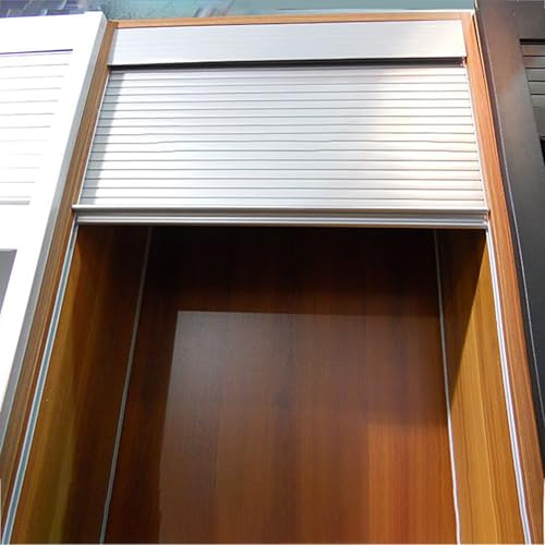 MLYAYE Persianas para armarios Kit de Puertas enrollables Decorativas para armarios de Pared, System de Puertas enrollables Flexibles de PVC con riel para Cocina(14 x 24 in)