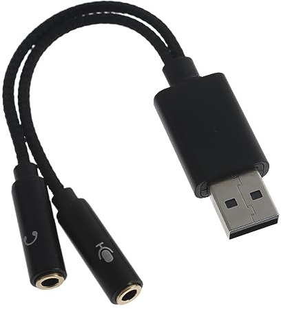 YROHGKPN Adaptateur USB a vers jack 3 5 mm pour microphone - Adaptateur USB carte son vers 2 prises femelles - Pour 10/8.1/8/7