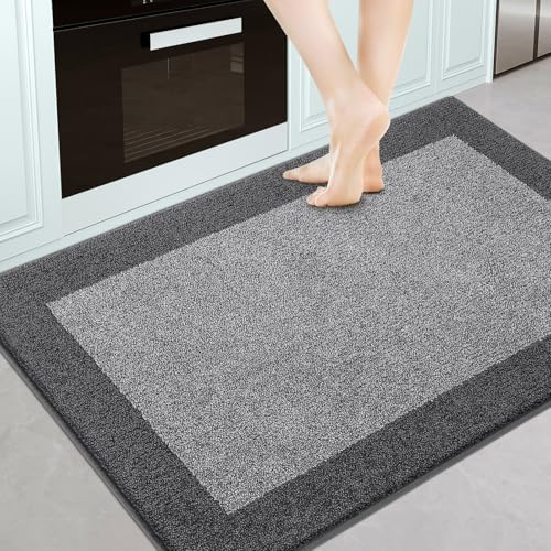 DOMUSTEX küchenteppich 80 x 120 cm, Schmutzfangmatte Innen, Waschbar Teppich, Eingangsteppich, rutschfeste Fussmatte für Hund, Badezimmer, Flur, (Rollenverpackung)