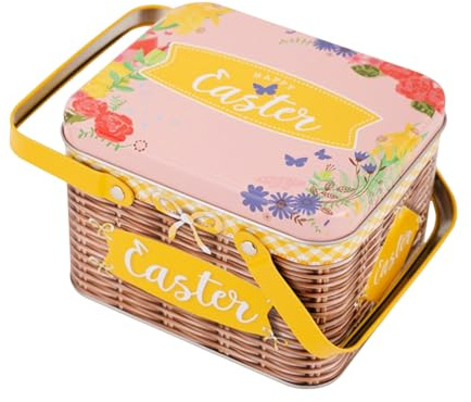 Générique Cesti di Pasqua per – con Coperchio e Manico in Metallo per conservare Caramelle, Scatola di immagazzinaggio per Dolci e, Ideale per cioccolatini pasquali e Regali di Festa
