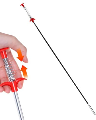 Limpiador para obstrucciones de desagües - Varilla de fontanería para | eliminar residuos de manguera con 4 garras para eliminar obstrucciones, detergentes domésticos, ayudas para alcanzar el desag