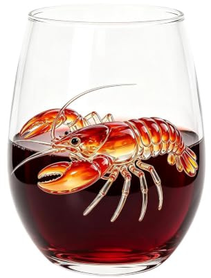 Genérico Copas de Vino sin Tallo Vaso para agua temático marino 400 ml