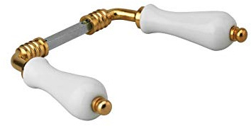 THIRARD - Coppia di Maniglie per Porta - Quadrato 7 mm - 2 Portate - Porcellana - Finitura Bianca - Installazione Facile - Compatibile con Porte in Legno