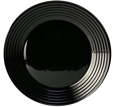 Luminarc L7614- Assiette plate 27cm Harena Noir Lot de 6