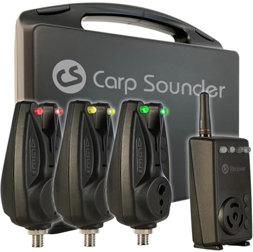 Carp Sounder 3+1 Age one Set - 3 Bissanzeiger + CS Receiver zum Karpfenfischen, Funkbissanzeigerset, Karpfenbissanzeiger, Bissmelder für Karpfen