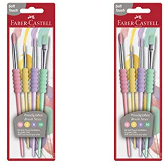 Faber-Castell Pinsel 4er Set Pastell Softgriffstück (2, Pinselset Pastell)