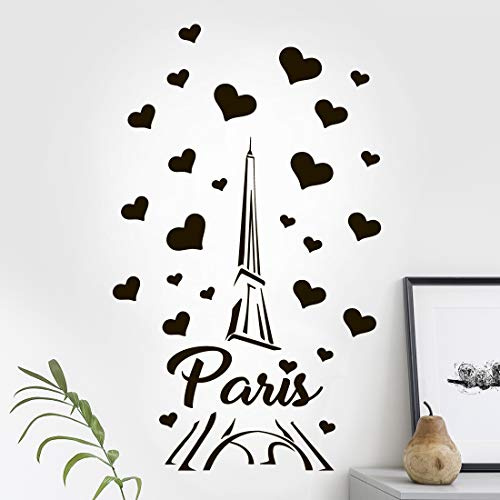 Paris Eiffel Tower Wall Art Sticker Bedroom Decal Kitchen Decor Decorative Living Room Home Vinyl Decoration Love Travel Mural Nursery Removable Picture Hallway Stencil Window Door Stencils Adhesive
