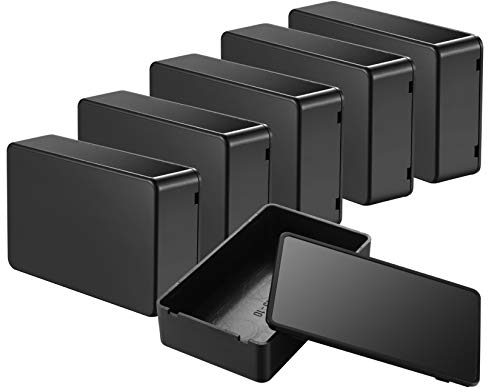 6 Pz Scatola di Derivazione, Scatola di Giunzione Cavi Custodia Elettronica, Strumento Scatola di Alimentazione in Plastica per Esterno (100x60x25mm, nero)