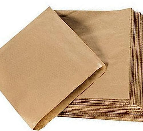 Requisite Needs Large Kraft Paper (7 x 7) Brown SOS Food Carrier Bags Food/Sweet/Fruit/Popcorn Bags - ECO Friendly (Pack of 100)