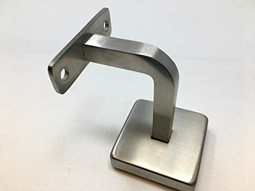 Geländer Fitting Edelstahl Rohrverbinder Rohrbogen Handlauf 40x40 alles eckig (Handlaufhalter mit Rosete)