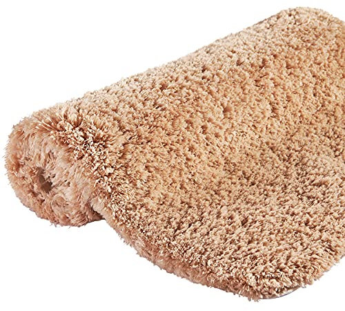 Saugfähige Badematte von Cumay, rutschfester Gummiboden, Duschmatte, Zubehörset, Kinderbadematten (Braun, 60 x 90 cm)