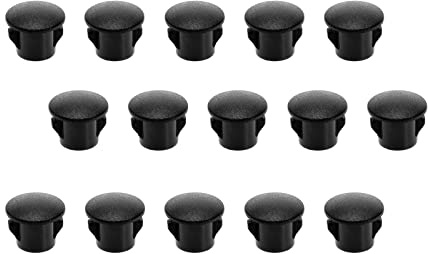 ECSiNG 100PCS Hole Plugs Black Plastic 7mm Snap in Locking Hole Tube 7mm Steel Furniture Fencing Post Pipe Insert End Caps for Cupboards Wardrobes Cabinets Funiture