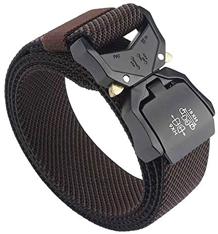 TENINE Unisex-Gürtel aus Segeltuch, Elastischer Stoffgürtel Stretch-Gürtel Militär-Gurtband Nylongürtel für Frauen und Männer Taktischer Gürtel Schnellverschluss Metallschnalle