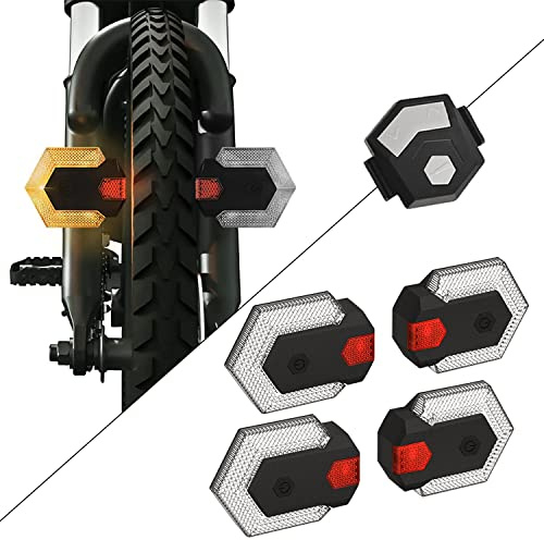 Bike Tail Light with Turn Signal, Bicycle Turn Signals Front and Rear, Split Bike Tail Light 5 Modes, USB Rechargeable Waterproof E-Bike Turn Signal for Road Cycling Safety