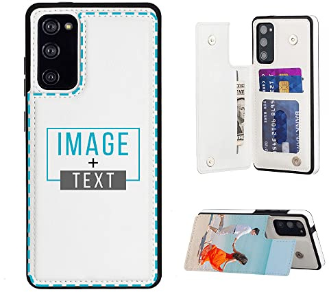 YOOCUSTOM Personalisierte Brieftasche Hülle für Samsung Galaxy S22 S21 S20 FE S10 S10E Note 10 20 Ultra Plus 5G, Benutzerdefiniert PU Leder Flip Wallet Handyhülle mit Eigenem Foto Bild Text (WBC-P1)