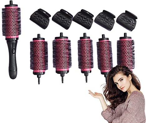6pcs Rundbürsten Set, Rundbürste, Fönbürste, Rundes Styling Werkzeug Runde Haarbürste Set Abnehmbarer Ergonomischer Griff Weicher Nylonzähne Rundes Haarkamm Set