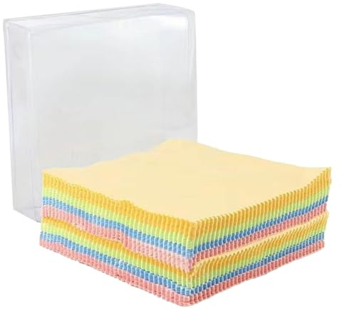 Cyrank 100 Pezzi Panno per La Pulizia degli Occhiali, 13x13 Cm Panno per La Pulizia in Microfibra Panni per La Pulizia in Microfibra Colorati per Pulire Occhiali, Tablet