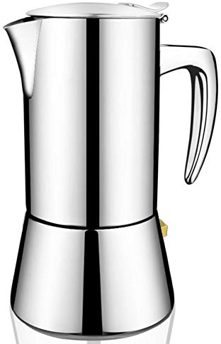 SOVORM Cafetière moka italienne, cafetière expresso classique en acier inoxydable 304 avec poignée résistante à la chaleur, adaptée à la plaque à induction (200 ml) (200 ml) The New