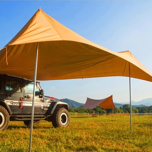 JCSRYD Toldo Furgoneta Camper Toldo Retráctil para Vehículos, Toldo Portátil para Coche, Lona para Acampar con Postes de Lona Ajustables y Ventosa para Viajes de Camping al Aire Libre