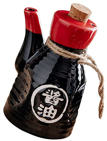 Rociador de vinagre, Olla con tapón for vertedor de aceite, Botella de salsa de soja de cerámica Vinagrera de vinagre Botella de spray for hornear Tarro de condimento Dispensador de aceite de cerámica