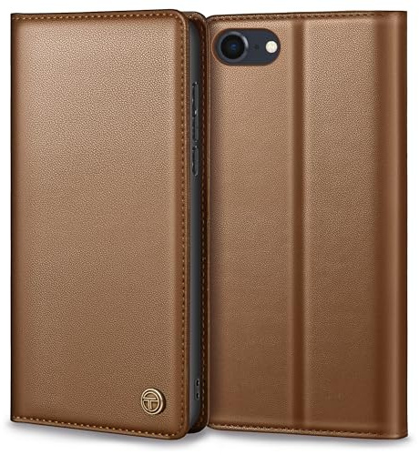 Thorhülle Handyhülle für iPhone SE 2022/2020 Hülle, Premium Lederhülle Schutzhülle Tasche für iPhone SE/8/7 Hülle Wallet Kartenfach Standfunktion Klappbar Flip Case für iPhone SE Hülle, Braun
