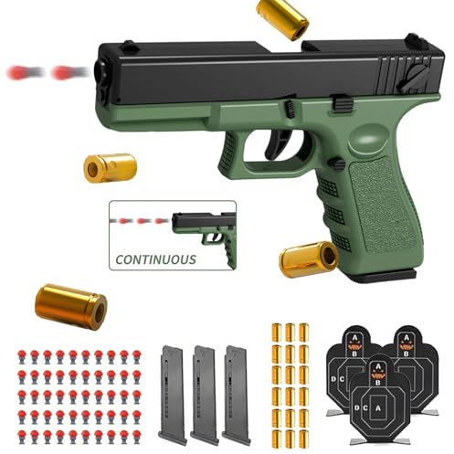 Spielzeug Pistole,Schaumstoff Soft Bullet Gun,Soft Bullet Toy Gun Pistole,Dauerfeuer Spielzeugpistole,mit Automatischem Auswurf,Munition,Blaster Toy Gun für 14+ Geburtstagsgeschenk