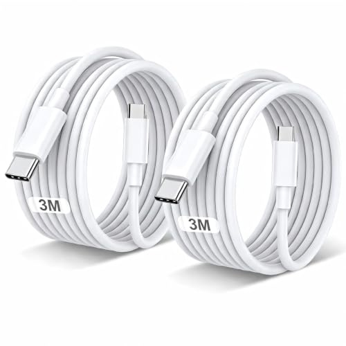 CLEEFUN Cable USB C Carga Rapida 3M, 60W Cable Tipo C Largo 3 Metros | Cable USB C a USB C para iPhone 17/17 Air/17 Pro/17 Pro Max/16/16 Pro/16 Pro Max, iPad Air/Pro/Mini, MacBook Air/Pro