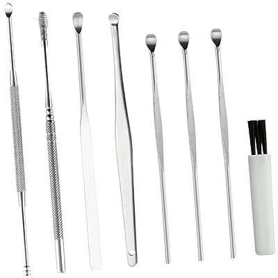 FOMIYES 8 Stück Edelstahl Ohrlöffel mit Spiraldesign und Einfache Reinigung Ohrreiniger für Damen und Kinder für Sichere Ohrenpflege zu Hause