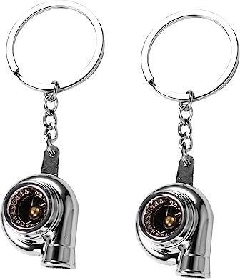 Gatuida 2stücke Turbolader-schlüsselanhänger Silber Kreative Schlüsselanhänger Langlebige Schlüsselanhänger Auto-turbine Schlüsselring