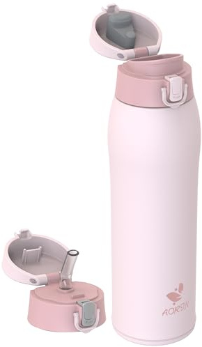AORIN Borraccia Termica, Borraccia in Acciaio Inox 18/8, 950ml Borraccia Bambini, Bottiglia Termica Senza BPA e Perdite, Thermos per Sport, Outdoor e Pendolarismo con 2 Coperchi