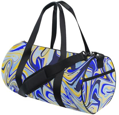 LI ZHI XIN Sac de sport unisexe pour homme et femme Motif graffiti artistique Bleu doré, multicolore, Taille unique, Sac de sport