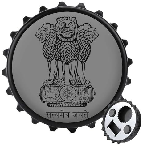 Emblem of India - Abrebotellas magnético 2 en 1 de 3 pulgadas, imanes para nevera, abrebotellas de cerveza, refrescos, bonita decoración para cocina y refrigerador