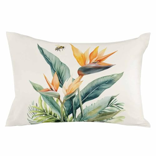 Pillowcase 24x36 Inch - Body Bee Bird of Paradise Summer Soft Brushed Microfiber Pillow Covers with Hidden Zipper Closure Bed Pillow Shams for Bedroom Sofa Car, 1pcs