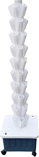 Hydroponics Growing System Hydroponics Tower, Hydroponic Growing System, Aeroponics Grow Kit Aquaponics Planting System, forFruits and Vegetables with Hydrating Pump, Adapter, Seeding Bed,N