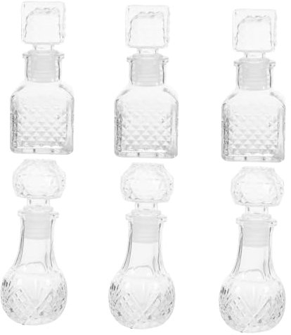 CLISPEED Ensemble De 6 Bouteilles En Verre 50 Ml Transparentes Pour Vin Et Whisky, Carafes Coniques Portables, Aération Pour Dégustation à Domicile Et Occasions Festives