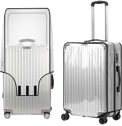 Silkwish 28 Zoll PVC Koffer Abdeckungen, Transparente Kofferschutzhülle, Reisekoffer-Schutzhülle Gepäck Cover, Wasserdicht Gepäckabdeckung, Staubdichtes Wiederverwendbarer Reisekoffer Schutzhülle
