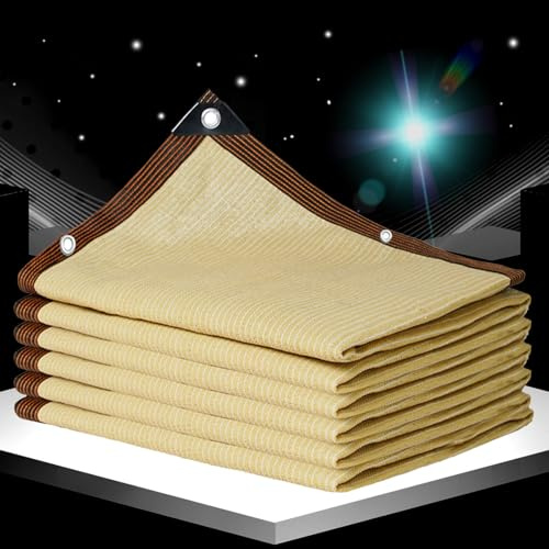 Telo Ombreggiante 3x4 con Occhielli Vela Ombreggiante Impermeabile Tessuto Teli Ombreggianti da Esterno 90% Rete Di Protezione UV Giardino Pergola Rete Protezione Solare,beige-6x7m