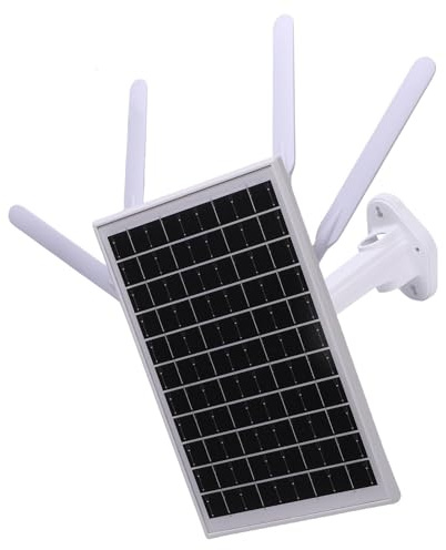 VELATEMOR Routeur de Modem 4G LTE à énergie Solaire 12W, Booster de Signal D'extension WiFi Extérieur, Répéteur Solaire à Longue Distance, Batterie Alimentée par 18000 MAh et Prend en (Antennes