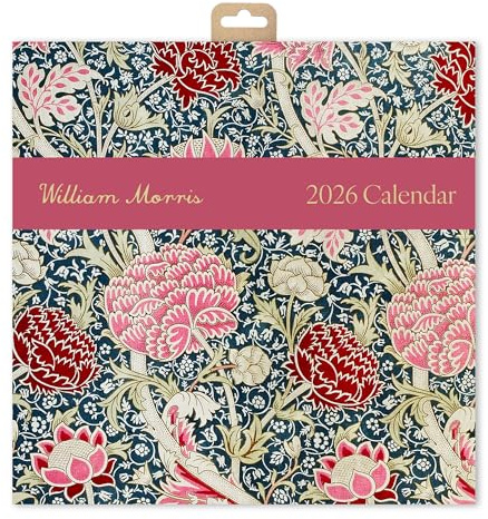 William Morris 2026 Square Wall Calendar | Monthly Planner Featuring Classic Patterns Like Strawberry Thief, Cray, Willow Bough & More