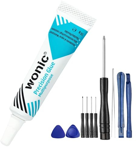 WONIC Precision Glue mobillim, flexibelt multifunktionslim för skärmar, displayer, smycken, skor, gör-det-själv-böcker, modeller, hantverk, gör-det-själv (1 rör + set 12 st)