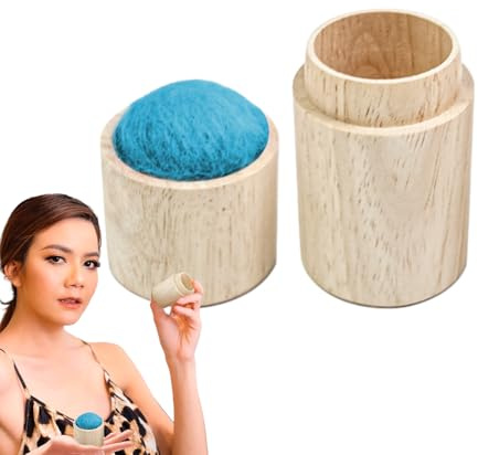 Generisch Cuscino per matite da cucito, contenitore per aghi in legno con coperchio, portatile, per fai da te, per trapuntatura, ricamo, sartoria, ago, scatola