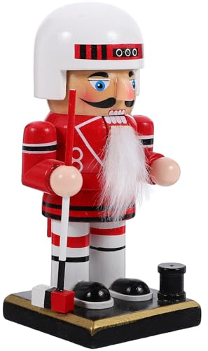 NUOBESTY Casse-Noisette de Noël Sportif en Bois 15 CM Décoration de Table Festive pour Fête et Maison Ornement Coloré pour Ambiance Hivernale et Thème Hockey