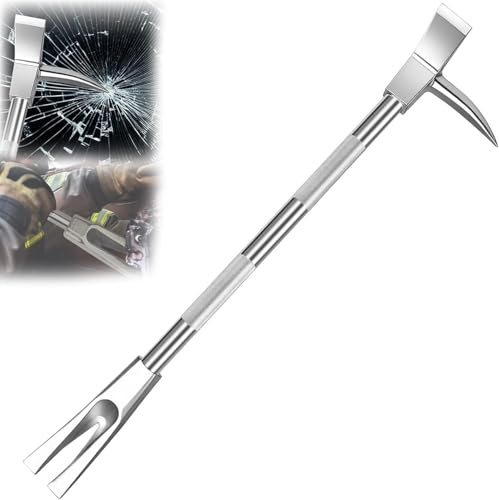 Outil Halligan 30, Outils de Forçage pour Urgences avec Tête de Hache 3-en-1, Fourche à Pique et Griffe de Coupe Métal pour Travaux de Démolition 910mm