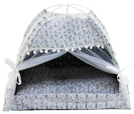 LIbgiubhy Waschbares Haustier Tipi Zelt mit weichem Plüsch Design, weiches Haustier Schlafbett für Kätzchen, Hunde, Kätzchenbett