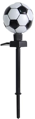 Ipetboom Lampada Solare da Giardino a LED Decorativa a Forma di Calcio Palo, Luce Solare per Prato Compatta e Resistente, per Cortili, Vialetti e Patii Esterni